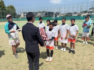 校長の目（中学ソフトテニス男子団体戦）